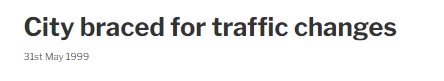 Oxford Mail headline: City Braced for traffic changes